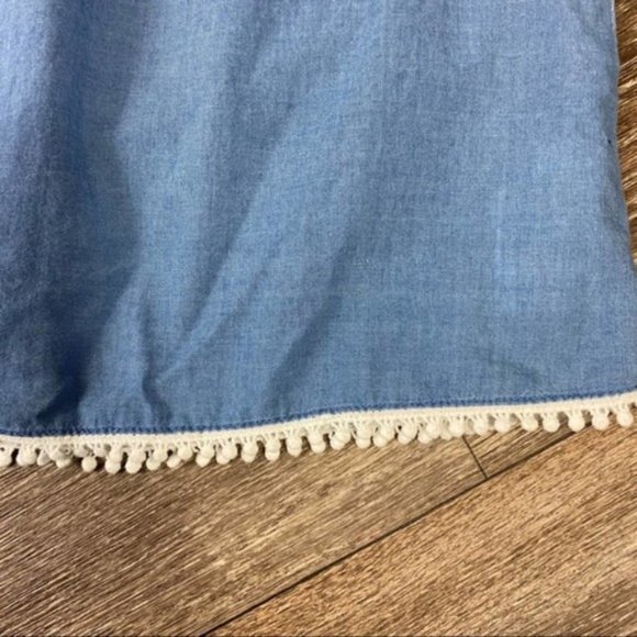 Joe’s Jeans Off Shoulder Chambray Blue Top - Picture 3 of 4